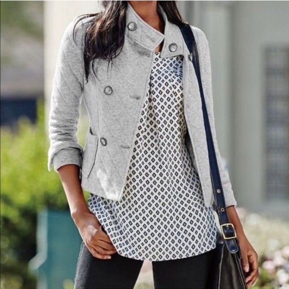 CAbi Jackets & Blazers - Cabi double breasted blazer jacket quilted grey